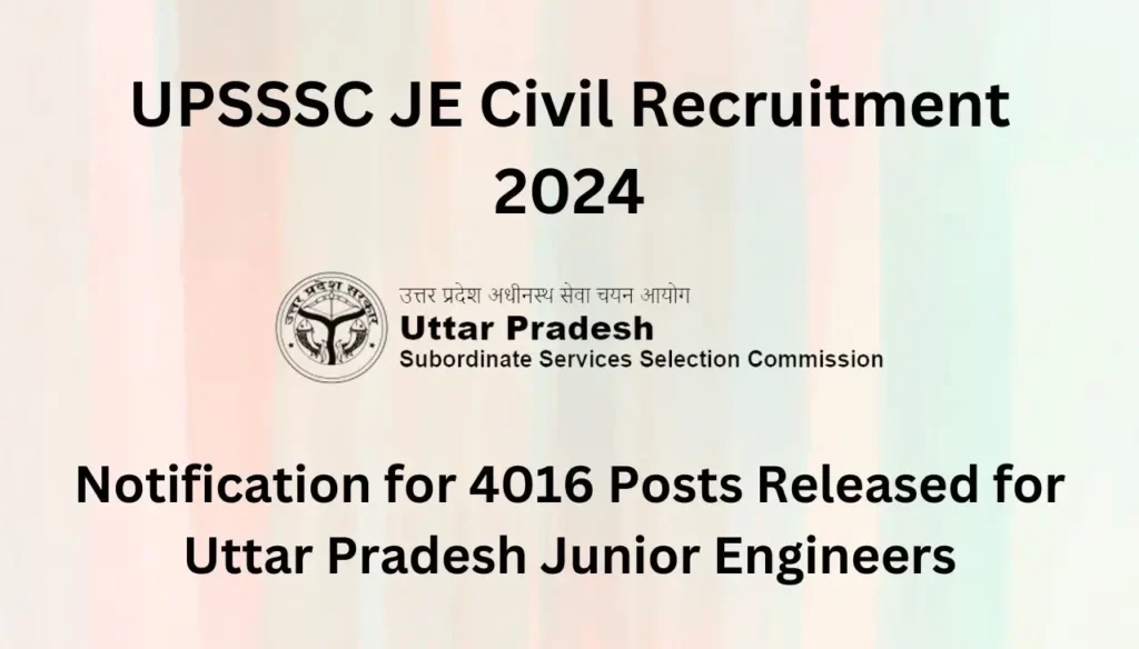 upsssc je civil recruitment 2024